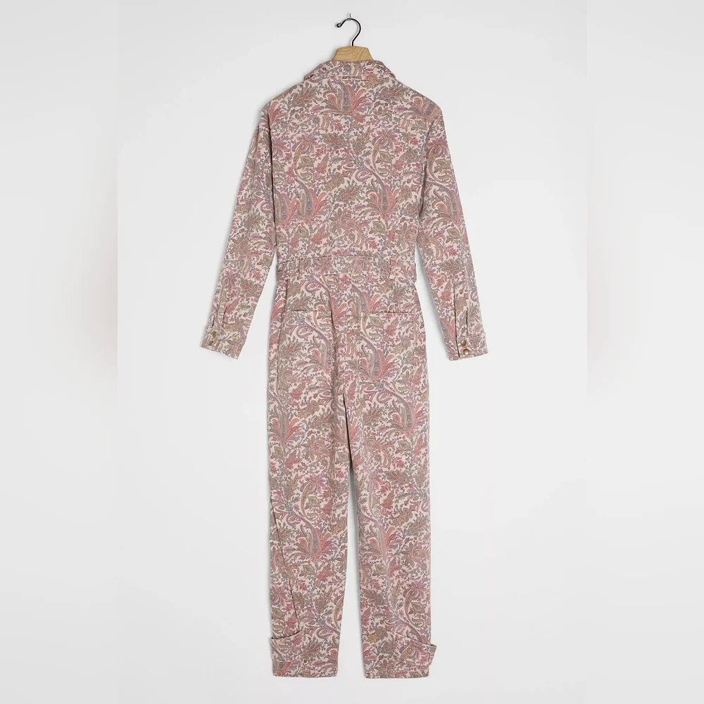 Anthropologie Pink Floral Jumpsuit - Picture 3 of 6